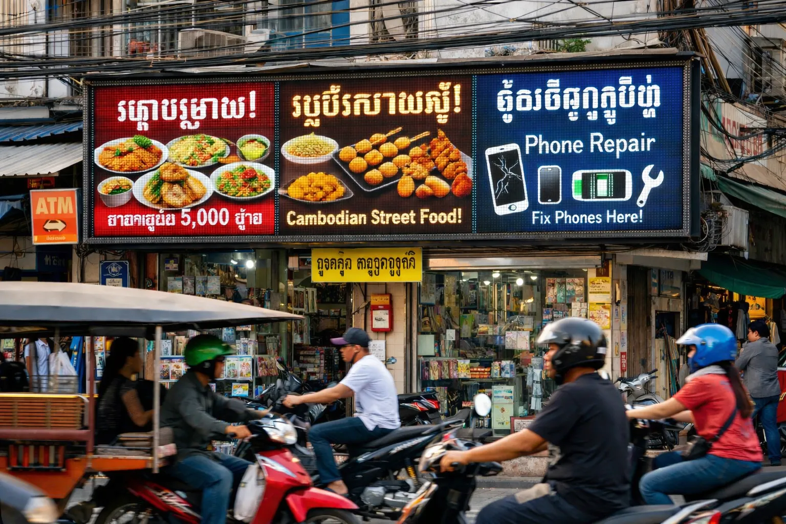 P10 អេក្រង់ LED ខាងក្រៅ Sign Board